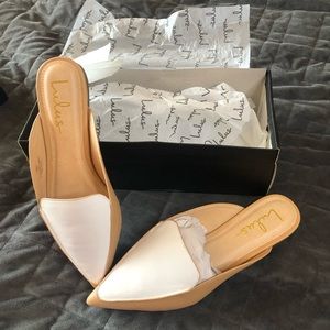 Lulus Joelle Color Block White and Nude Loafers
